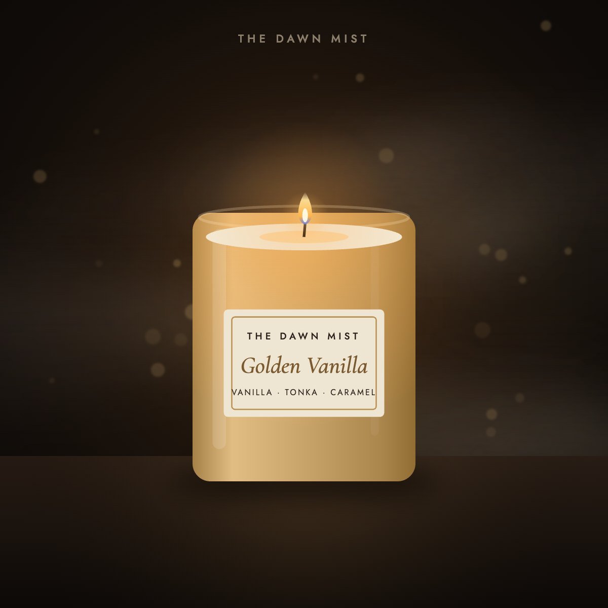 Golden Vanilla scented candle – The Dawn Mist